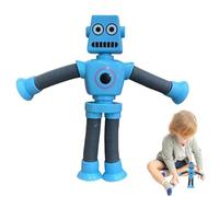 Stretchy Suction Cup Toy - Ever-Changing Telescopic Robot Tube, Flexible Pop Stretch Rotate Design with LED Light | Sensory Decompress Educational Fun for Children Kids