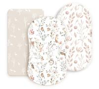 Stretchy Ultra Soft Fitted Bassinet Sheets 3 Pack, Universal Fit for Baby Cradle Moses Basket Oval Rectangle Mattress Safe and Snug, Beautiful Blush Pink Floral Bassinet Sheet for Girls