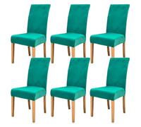 Stretchy Velvet Dining Chair Covers Slipcovers for Banquet Kitchen & Home Decor Set of 6 Dark Blue Seat Covers for Enhanced Style & Protection