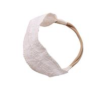 Stretchy White Lace Infant Headwear Feature Handmade Embroidery Gentle On Sensitive Scalp For Newborns To 2 Year