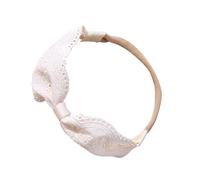 Stretchy White Lace Infant Headwear Feature Handmade Embroidery Gentle On Sensitive Scalp For Newborns To 2 Year