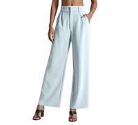 Stretchy Work Trousers for Women Trendy Construction Trousers Swim Shorts Leather Drawstring Suit Elastic Waist Class Plaid Summer Cloth Baggy Cargo for Women(Sky Blue,XS)