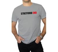 Stretford End Manchester United T-Shirt, White, Football Fan Design, Small to 4XL (UK, Alpha, M, Regular, Regular, Grey)