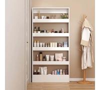 Stretto Libreria Behind Door 5 Tier Open Shelf Display Stand for Living Room Study Kitchen Space Saving Wooden Bookcase Stylish Storage Solution