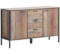 Stretton Industrial Sideboard - 2 Door - 3 Drawer - Rustic Oak Effect