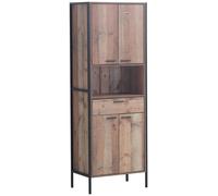 Stretton Industrial Storage Cabinet - Tall - Rustic Oak Effect