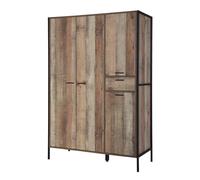 Stretton Urban Industrial 4 Door Wardrobe With Drawer