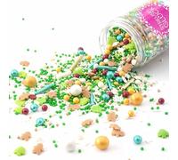 Streusel - Christmas Dream - Green and White - Gold - 90g - Jump Mix - Ideal for Decorating Biscuits, Cakes, Cupcakes, Muffins, Cake Pops