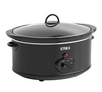 Strex Slow Cooker 6.5L - Removable Ceramic Pot - 3 Heat Settings - 320W - Black