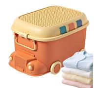 Streysisl Big Toy Box with Wheels Car Shape Large Capacity Organizer Bin