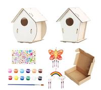 Streysisl Bird House Kit,Bird House Kit, 2 Sets Wooden Assembly Birdhouse - Weatherproof Educational Outdoor Toy For Ages 4-8, Classrooms Homeschooling
