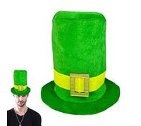 Streysisl Deluxe Leprechaun Green Top Hat - St Patrick's Day Costume Hat For Men Teens | Great For Saint Patrick's Day Parties Parades Gatherings, Velvet With Gold Buckle