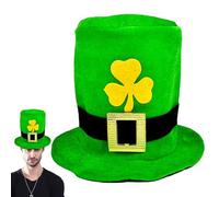 Streysisl Deluxe Leprechaun Green Top Hat - St Patrick's Day Costume Hat For Men Teens | Great For Saint Patrick's Day Parties Parades Gatherings, Velvet With Gold Buckle