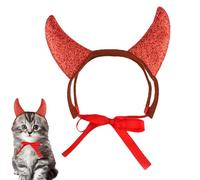 Streysisl Dog Devil Horns - Pet Halloween Cosplay Costume,Lightweight Cute Favors, Portable Festive Headgear with Straps for Cats, Dogs