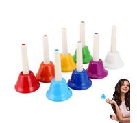 Streysisl Hand Bells for, Hand Bell for Service | Colorful Metal Call Bell 8 Notes Handheld,Portable Music Instrument Bell Ringtone Clear Sound with