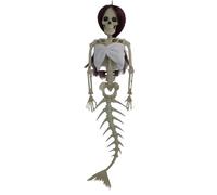 Streysisl Hanging the mermaid skeleton, skeleton mermaid decoration, movable joints a mermaid skeleton with colourful hair - Haunted House Decorations for Haunted House