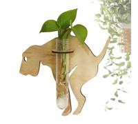 Streysisl Plant Terrarium with Wooden Stand | Dinosaur-Shaped Propagated Plant Holders Propagation Vases | Planter Terrariums Aesthetic Water Propagation Station for Living Room Bedroom