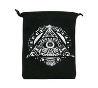 Streysisl Tarot Deck Bags and Pouches - Drawstring Tarot Card Velvet Bag Pyramid Eye Pattern - 10x15cm Hand Gift Bags for Tarot Cards, Dices, Playing Cards - Tarot Card Storage Bag