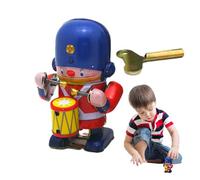 Streysisl Wind Up Robot Toys For Kids, Wind Up Robot Tin Clockwork, Developmental Toys, Drumming Action Tabletop Bookshelf Figurine Decor For Collection, Xmas