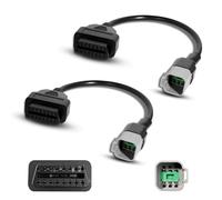 StreytoTek 2 Pcs OBD2 Adapter Cable 6pin to 16pin for BRP, Compatible with Bombardier Can-Am ATV UTV Motorcycle, OBD1 to OBD2 Diagnostic Connector Works for ELM327 Scanner Code Reader