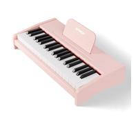 STRICH 37 Keys Kids Piano Keyboard, Mini Digital Piano for Kids, Volume Adjustable, Music Book, Wood Piano for 3+ Girls and Boys, Pink Color, SEK-37