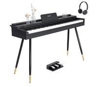 STRICH 88 Key Digital Piano, Hammer-Action Weighted Keyboard, Full Size Desk Cover Electric Piano Keyboard with Stand, 25Wx2 Speakers, Headphones, Three Pedal, SDP-350S(Color Black)