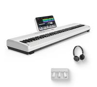 STRICH 88 Keys Weighted Keyboard with Sustain Pedal, Hammer-Action Digital Piano, 2x15W Built-In Speakers, Full-size Electric Piano Keyboard Supports USB-MIDI/Wireless Connect, White, SDP-120