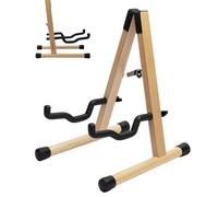 STRICH A-Style Folding Acoustic Floor Guitar Stand, Portable Solid Wood Electric Guitars Holder (Color Oak)