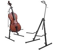 STRICH Adjustable Cello Stand with Bow Hook,Sturdy and 1/2 & 1/4 Double Bass,Contrabass,Fiddle,Floor Steel Holder for Home Studio Churches Display Travel Performance,SCS-10