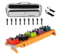 STRICH ComboFX Pedal Board with Built-in Rechargeable Battery and Power Supply, Works Without External Power, 20.87 x 7.87" Aluminum Pedal Board 2.2LB with Cables, Carry Bag and Hook Loop Strips
