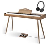 STRICH Digital Piano 88 Keys, Hammer-Action Weighted Keyboard, Full size Electric Piano Keyboard with Stand, 25Wx2 Speakers, Supports USB-MIDI/Wireless Connecting SDP-300S (Color Walnut Wood)