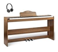 STRICH Digital Piano 88 Keys, Hammer-Action Weighted Keyboard, Full size Electric Piano Keyboard with Furniture Stand, 25Wx2 Speakers, Supports USB-MIDI/Wireless Connect, SDP-300W (Color Walnut Wood)