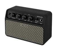 STRICH DSP Mini Electric Guitar Practice Amplifer, 2 x 5W Dual-Speaker Desktop Amp with Clean/Distortion, 3-4H Battery, 3.5mm Headphone Jack, Wireless Portable for Indoor Practice & Travel, Black