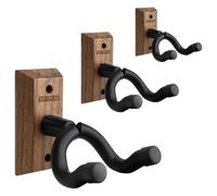 STRICH Guitar Wall Mount, Black Walnut Wood Guitar Wall Hanger, U-Shaped Guitar Stand Holder Hook for Acoustic Electric Guitars, Bass, Ukulele, Violin, Mandolin, Banjo (3 Pack)