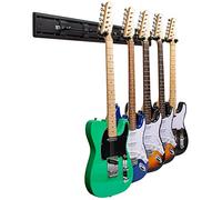 STRICH Guitar Wall Mount Hangers for Multiple Guitars, 48.5" W Holds 5 Guitars, Strong Aluminum Metal Guitar Stand Rack Bass Holder, Adjustable Instruments Display Set, SMH-05A