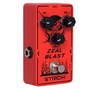STRICH ZEAL BLAST Boost Guitar Pedal, True Bypass, Enhance Your Guitar Bass Sound with 2-Band Low/High Adjustment for Electric Guitar, Red