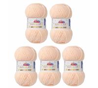 Strickfein Himalaya Dolphin Baby Wool Yarn Knitting Super Bulky (6), 100 g Ball, 120 m, Needle 6.5 mm, 5 x 100 g, Salmon 80333