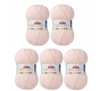 Strickfein Himalaya Dolphin Baby Wool Yarn Knitting Super Bulky (6), 100 g Ball, 120 m, Needle 6.5 mm, 5 x 100 g, Pastel Salmon 80353