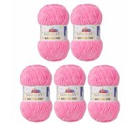 Strickfein Himalaya Dolphin Baby Wool Yarn Knitting Super Bulky (6), 100 g Ball, 120 m, Needle 6.5 mm, 5 x 100 g (Pink)