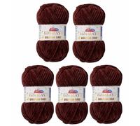 Strickfein Himalaya Dolphin Baby Wool Yarn Knitting Super Bulky (6), 100 g Ball, 120 m, Needle 6.5 mm, 5 x 100 g (80336 - Dark Brown)