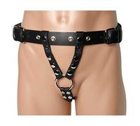 Strict Leather Double Penetration Strap On Dildo Harness for Men
