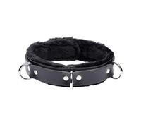 Strict Leather Narrow Fur Lined Locking Collar