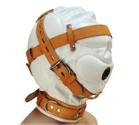 Strict Leather Total Sensory Deprivation White leather Hood, Medium/Large