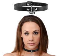 Strict Leather Unisex leather Choker with O-ring, Medium/Large