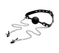 Strict - Silicone Ball Gag With Nipple Clamps - erotic - P2222z