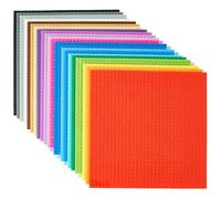 Strictly Briks 24 Pack LEGO-Compatible Stackable Baseplates, 15cmx15cm for Building Bricks, Bases for Tables, Compatible With Blocks and Base Plates, 24 Multi Colors
