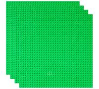 Strictly Briks 4 Pack Baseplates 10x10 in, Stackable Building Plates with 32 x 32 Studs, Mats, Bases, Boards, Sheets 100% Compatible with All Major Brands, Green