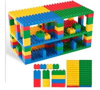 Strictly Briks 96 piece Age 3+ Toy Building Blocks LEGO-Compatible For Kids and Toddlers, Classic Big Bricks Set and Baseplates, Large Pegs For Ages 3 and Up, Compatible with LEGO BlocksBasic Colors
