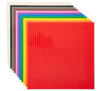 Strictly Briks Baseplates, 12 Pack 25x25cm For Building Bricks, Bases for Tables, Mats, and More, Compatible with LEGO Blocks, Compatible with LEGO Base Plates, Rainbow Colors