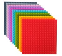 Strictly Briks Classic Stackable Baseplates Age 4+, For Building Bricks, Bases for Tables, Mats, and More, 100% Compatible with All Major Brands, 12 Rainbow Colors, 12 Pack, 6x6 Inches